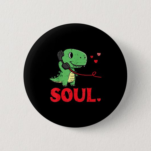 Valentines Day Matching Soulmates Soul Dino Trex C Button (Vorderseite)