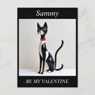 VALENTINE'S DAY Mid Century Cat, bearbeitbare Post Feiertagspostkarte