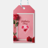 Valentine's Day Mockup Paper Print mit Blank Copy Geschenkanhänger (Vorderseite)