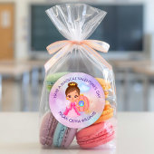 Valentine's Day Modern Gift with Cute Princess Runder Aufkleber