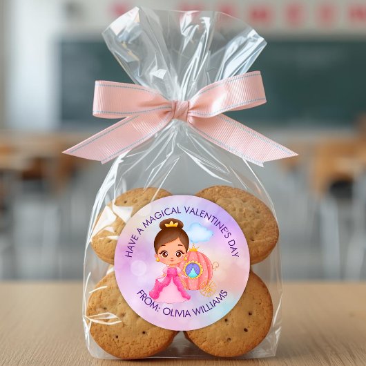 Valentine's Day Modern Gift with Cute Princess Runder Aufkleber