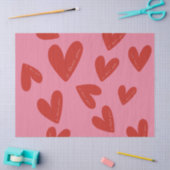 Valentine's Day Modern Red & Pink Hearts Script Seidenpapier (Basteln)