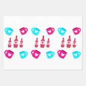 Valentine's Day Mugs and Bottles Geschenkpapier Set (Vorderseite 3)