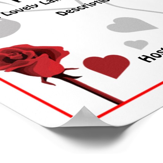 Valentine's Day Music Hearts Party Poster (Ecke)