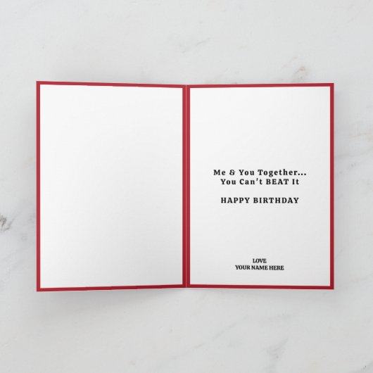 Valentine's Day Naughty Heart Funny Happy Birthday Dankeskarte (Innenseite)