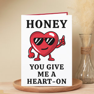 Valentine's Day Naughty Heart Funny Happy Birthday Dankeskarte