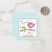 Valentine's Day Niedlich Birdie Hallo Tweetheart S Mitteilungskarte (Vorderseite/Rückseite Beispiel)