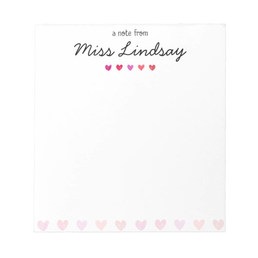 Valentines Day Note Pad Notizblock (Vorderseite)