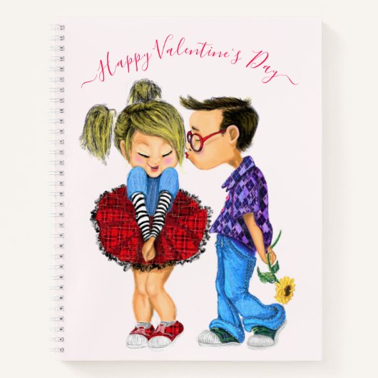 Valentine's Day Notebook Geschenk mit Romantischem Notizblock (Vorderseite)