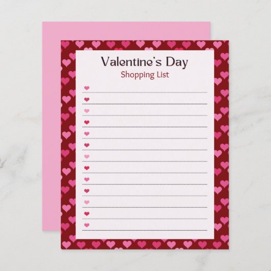Valentine's Day Notepad (Vorne/Hinten)