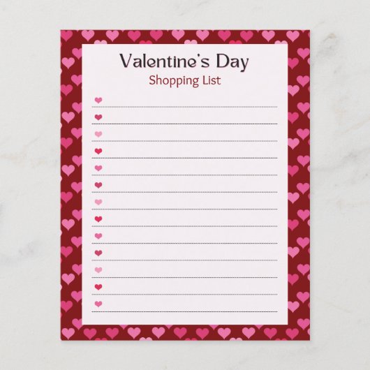 Valentine's Day Notepad (Vorderseite)