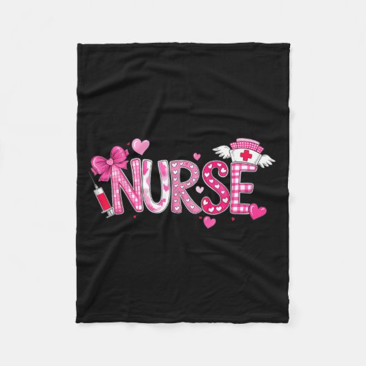 Valentines Day Nurse Graphic Nk Patterns For Woman Fleecedecke (Vorderseite)