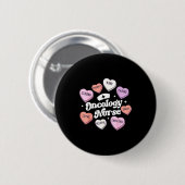 Valentines Day Oncology Nurse Cancer Suprt Groovy  Button (Vorne & Hinten)