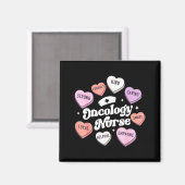 Valentines Day Oncology Nurse Cancer Suprt Groovy Magnet (Vorderseite/Rückseite)