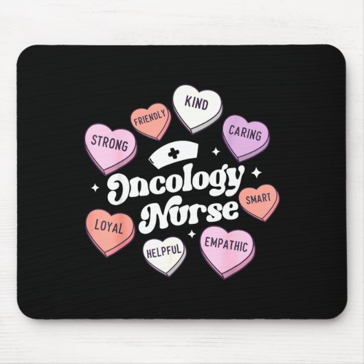 Valentines Day Oncology Nurse Cancer Suprt Groovy Mousepad (Vorne)