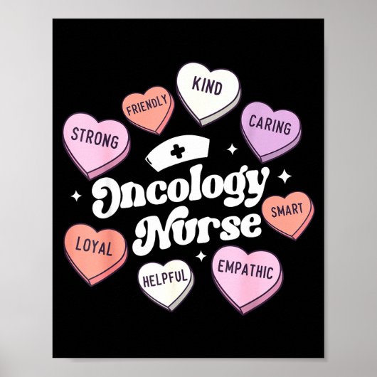 Valentines Day Oncology Nurse Cancer Suprt Groovy  Poster (Vorne)