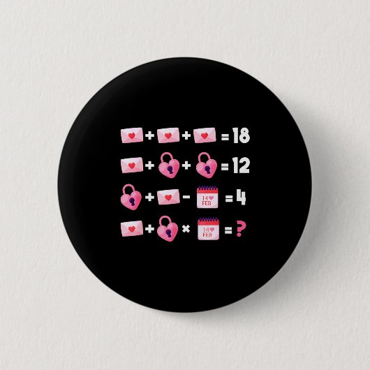Valentines Day Order Of Operations Valentines Math Button (Vorderseite)