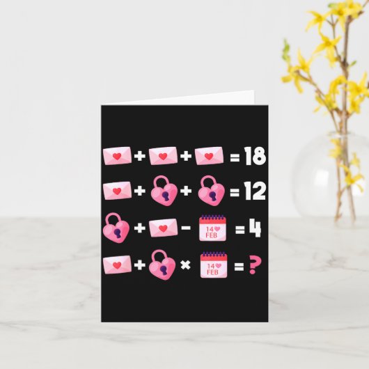 Valentines Day Order Of Operations Valentines Math Karte (Gelbe Blume)