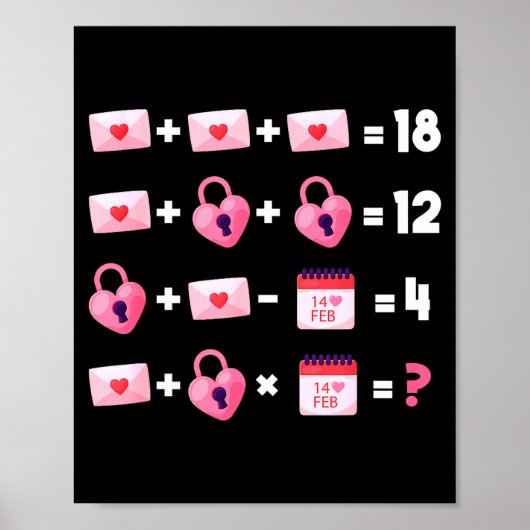 Valentines Day Order Of Operations Valentines Math Poster (Vorne)