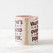Valentine's day overated since forever chic zweifarbige tasse (Mittel)