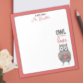 Valentine's Day Owl Teacher Gift Notizblock