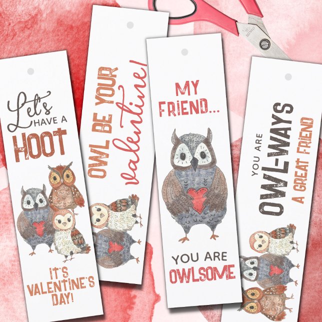 Valentine's Day Owl Themed DIY CUT OUT Lesezeichen (Von Creator hochgeladen)