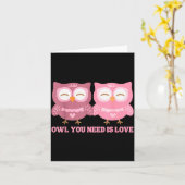 Valentines Day Owl You Need Is Love _ Cute Valenti Karte (Gelbe Blume)