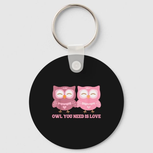 Valentines Day Owl You Need Is Love _ Cute Valenti Schlüsselanhänger (Vorderseite)
