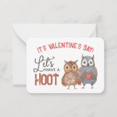 Valentine's Day Owls Klasse Valentine Karte (Vorderseite)