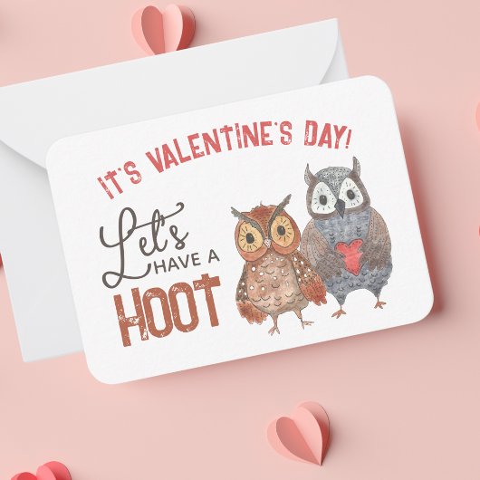 Valentine's Day Owls Klasse Valentine Karte