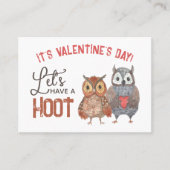 Valentine's Day Owls Klassenzimmer Valentine Card  Telefonnummerkarte (Vorderseite)
