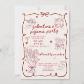 Valentine's Day Pajama Party Einladung (Vorderseite)