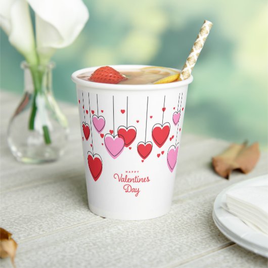 Valentine's Day Paper Cup - Herzstränge Pappbecher (In Situ)