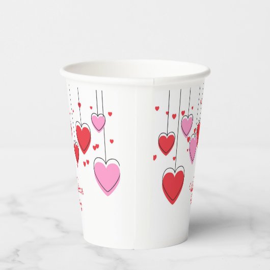 Valentine's Day Paper Cup - Herzstränge Pappbecher (Rechts)