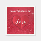 Valentine's Day Paper Heart Glitzer Paper Napkin Serviette (Vorderseite)