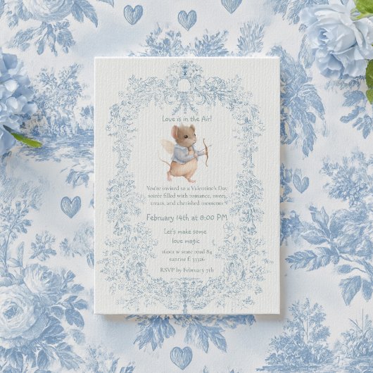 Valentine's Day Party Mouse Themed Invitation Einladung