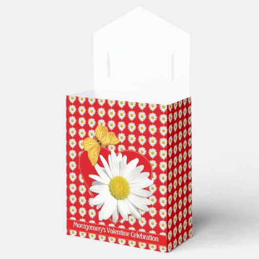 Valentine's Day Party White Daisy Heart Custom Geschenkschachtel (Geöffnet)
