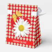 Valentine's Day Party White Daisy Heart Custom Geschenkschachtel (Rückseite)