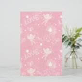 Valentine's Day Pattern With Cupid Briefpapier (Stehend Vorderseite)