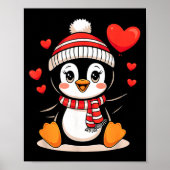 Valentine's Day Penguin Heart Balloon Cute  Poster (Vorne)