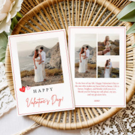 Valentine's Day Photo Card, Pink Red Hearts V'day Karte