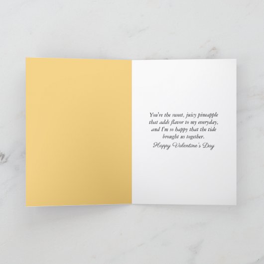 Valentine's Day Pineapple With a Glowing Heart Karte (Innenseite)