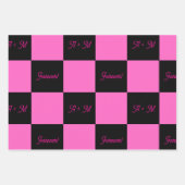 Valentines Day Pink and Black Ombre Custom Geschenkpapier Set (Vorderseite 3)