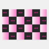 Valentines Day Pink and Black Ombre Custom Geschenkpapier Set (Vorderseite 2)