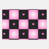 Valentines Day Pink and Black Ombre Custom Geschenkpapier Set (Vorderseite)