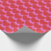 Valentine's Day Pink and Red Heart Pattern Geschenkpapier (Ecke)