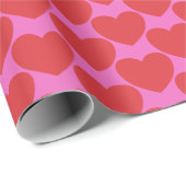 Valentine's Day Pink and Red Heart Pattern Geschenkpapier (Rolleneckpunkt)