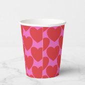 Valentine's Day Pink and Red Heart Pattern Party Pappbecher (Rechts)