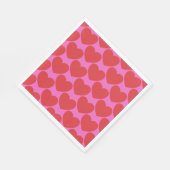 Valentine's Day Pink and Red Heart Pattern Party Serviette (Ecke)