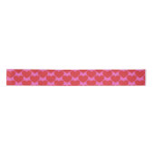 Valentine's Day Pink and Red Heart Pattern Satinband (Vorderseite)